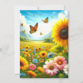 Zonnebloem Bloemen Verjaardag Lunch Kaart (Achterkant)