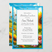 Zonnebloem Bloemen Verjaardag Lunch Kaart (Voorkant / Achterkant)