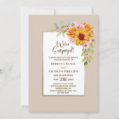 Zonnebloem Bloemen Verlovingsfeest Kaart (Voorkant)