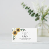 Zonnebloem Bloemen Vrijgezellenfeest Recept Informatiekaartje (Staand voorkant)