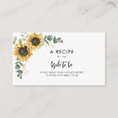 Zonnebloem Bloemen Vrijgezellenfeest Recept Informatiekaartje (Voorkant)