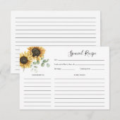 Zonnebloem Bloemen Vrijgezellenfeest Recept Informatiekaartje (Voorkant / Achterkant)