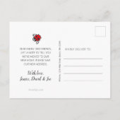 Zonnebloem Bloemen w / lieveheersbeestje verplaats Aankondigingskaart (Achterkant)