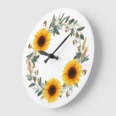 Zonnebloem Bloemen Wandklok (Hoek)