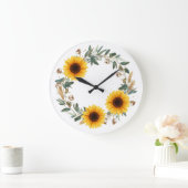 Zonnebloem Bloemen Wandklok (Huis)