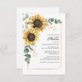 Zonnebloem Bloemen Waterverf Baby shower Kaart (Voorkant / Achterkant)