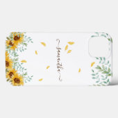 Zonnebloem Bloemen Waterverf Botanische Script Naa Case-Mate iPhone Case (Achterkant (horizontaal))