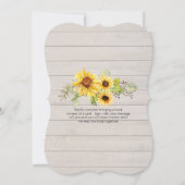 Zonnebloem Bloemen Waterverf Pompoen Baby shower Kaart (Achterkant)