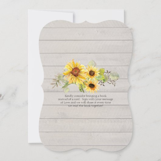 Zonnebloem Bloemen Waterverf Pompoen Baby shower Kaart (Achterkant)