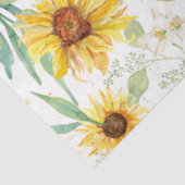 Zonnebloem Bloemen Waterverf Rustiek Wit Decoupage Tissuepapier (Detail)