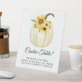 Zonnebloem Bloemen Witte Pompoen Douche Cookie Taf Reclamebord Met Voetstuk (Insitu)