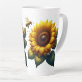 Zonnebloem Bloemen Zomer Latte Mok (Rechterhoek)