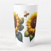 Zonnebloem Bloemen Zomer Latte Mok (Voorkant)