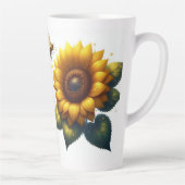 Zonnebloem Bloemen Zomer Latte Mok (Rechts)