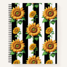 Zonnebloem Bloemen Zwart Witte Strepen
