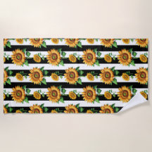 Zonnebloem Bloemen Zwart Witte Strepen