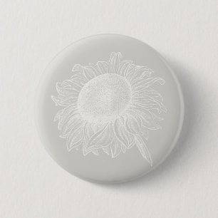 Zonnebloem -  bloemenbloem - AANGEPASTE KLEUR Ronde Button 5,7 Cm