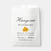 Zonnebloem bloemenbruiloft kater recovery kit bedankzakje (Voorkant)
