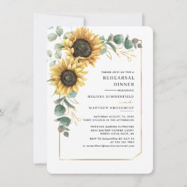 Zonnebloem Bloemenbruiloft repetitie diner Kaart