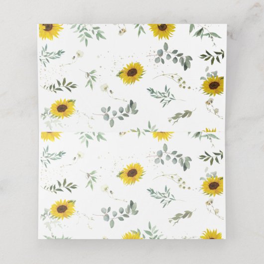 Zonnebloem Bloemendouche Gast Naam Plaats Kaart Plaatskaartje (Binnenkant ongevouwen)