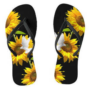 Zonnebloem bloemenduif Teenslippers
