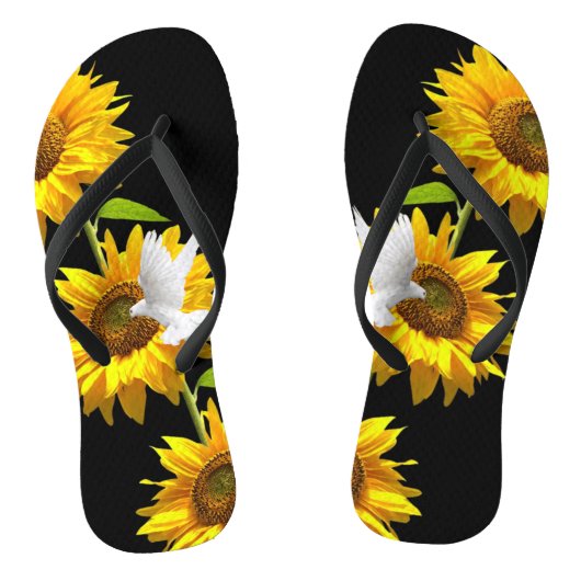 Zonnebloem bloemenduif Teenslippers (Voetbed)