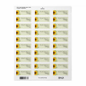Zonnebloem bloemengroen retour adreslabels etiket (Full Sheet)