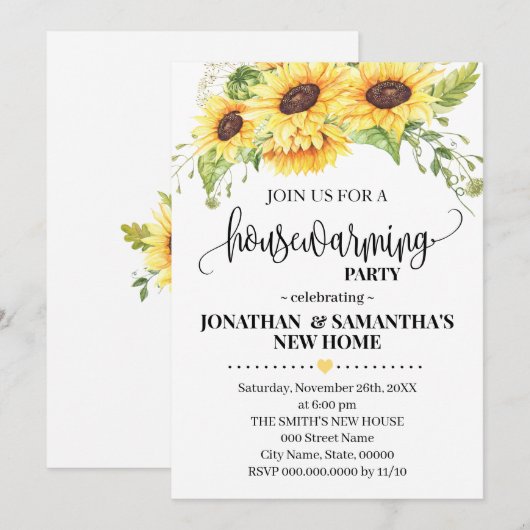 Zonnebloem - bloemenhuis Boho-afbeelding in Kaart (Voorkant / Achterkant)