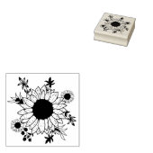Zonnebloem bloemenkarton maken patroon rubberstempel (Gestempeld)
