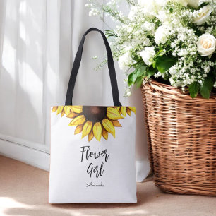 Zonnebloem Bloemenmeisje Bruiloft Tote Bag