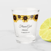 Zonnebloem Bloemenmeisje Trouw Shotglas Shot Glas (Voorkant)