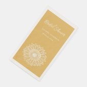 Zonnebloem Bloemenschets Moderne Bruidsdouche Servet (Hoek)