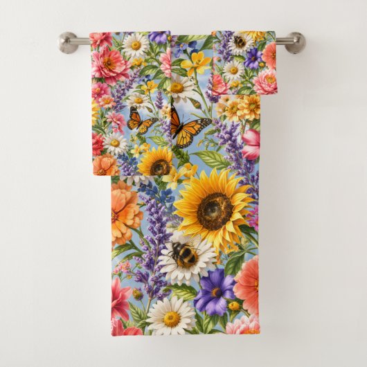 Zonnebloem Bloemenset Badkamer Handdoeken (Insitu)