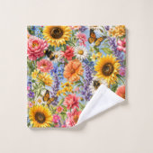 Zonnebloem Bloemenset Badkamer Handdoeken (Wasdoekje)
