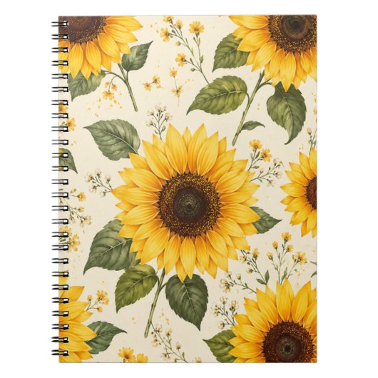 Zonnebloem Bloemenspiraal Notebook Notitieboek (Voorkant)