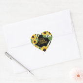 Zonnebloem bloementuin Afstuderen Hart Sticker (Envelop)