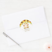 Zonnebloem Bloemenuil Dank u voor gouden glitter Ronde Sticker (Envelop)