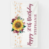 Zonnebloem Bloemenverlichting 30e Verjaardagsfeest Spandoek (Verticaal)