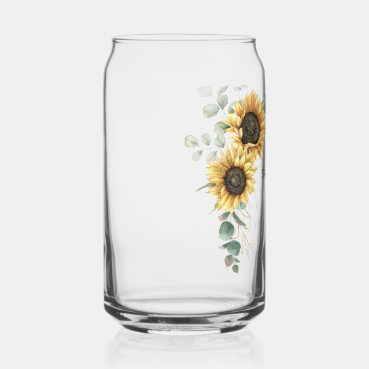 Zonnebloem Bloemgroen Bruidsdiner Blikvorm Glas (Rechts)