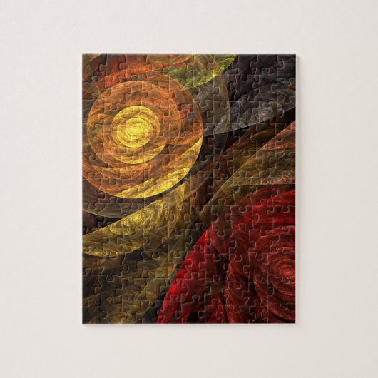 Zonnebloem Bloemig Modern Abstract Kunstpatroon Legpuzzel (Verticaal)