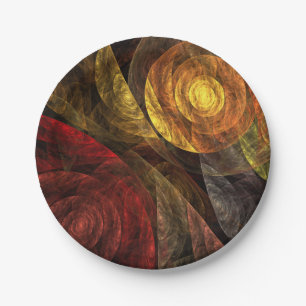 Zonnebloem Bloemig Modern Abstract Kunstpatroon Papieren Bordje