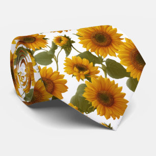 Zonnebloem Bloemig Patroon Stropdas