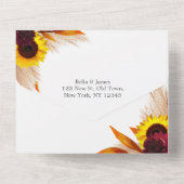 Zonnebloem Bloemige Alles-in-één Trouw Uitnodiging (Achterkant)