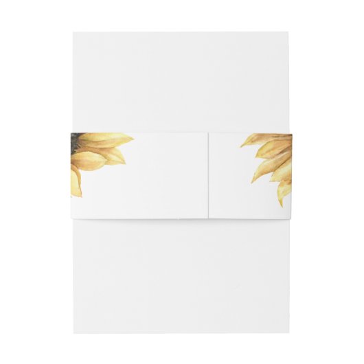 Zonnebloem Bloemige Eucalyptus Groene Huwelijk Uitnodigingen Wikkel (Achterkant Voorbeeld)