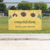Zonnebloem Bloemige Felicitaties Betrokkenheid Spandoek (Insitu)