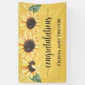 Zonnebloem Bloemige Felicitaties Betrokkenheid Spandoek (Verticaal)