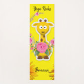 Zonnebloem Bloemige Giraffe Yoga Mat (Voorkant)
