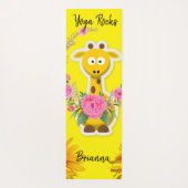Zonnebloem Bloemige Giraffe Yoga Mat (Achterkant)
