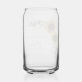 Zonnebloem Bloemige Groene Bruidsdouche Blikvorm Glas (Achterkant)