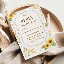 Zonnebloem Bloemige Rustieke Respons Ontwerp